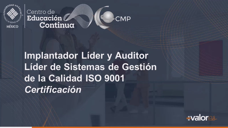Cargar y reproducir video en Gallery Viewer, Certificado como Implantador Líder y Auditor Líder de Sistemas de Gestión de la Calidad ISO 9001
